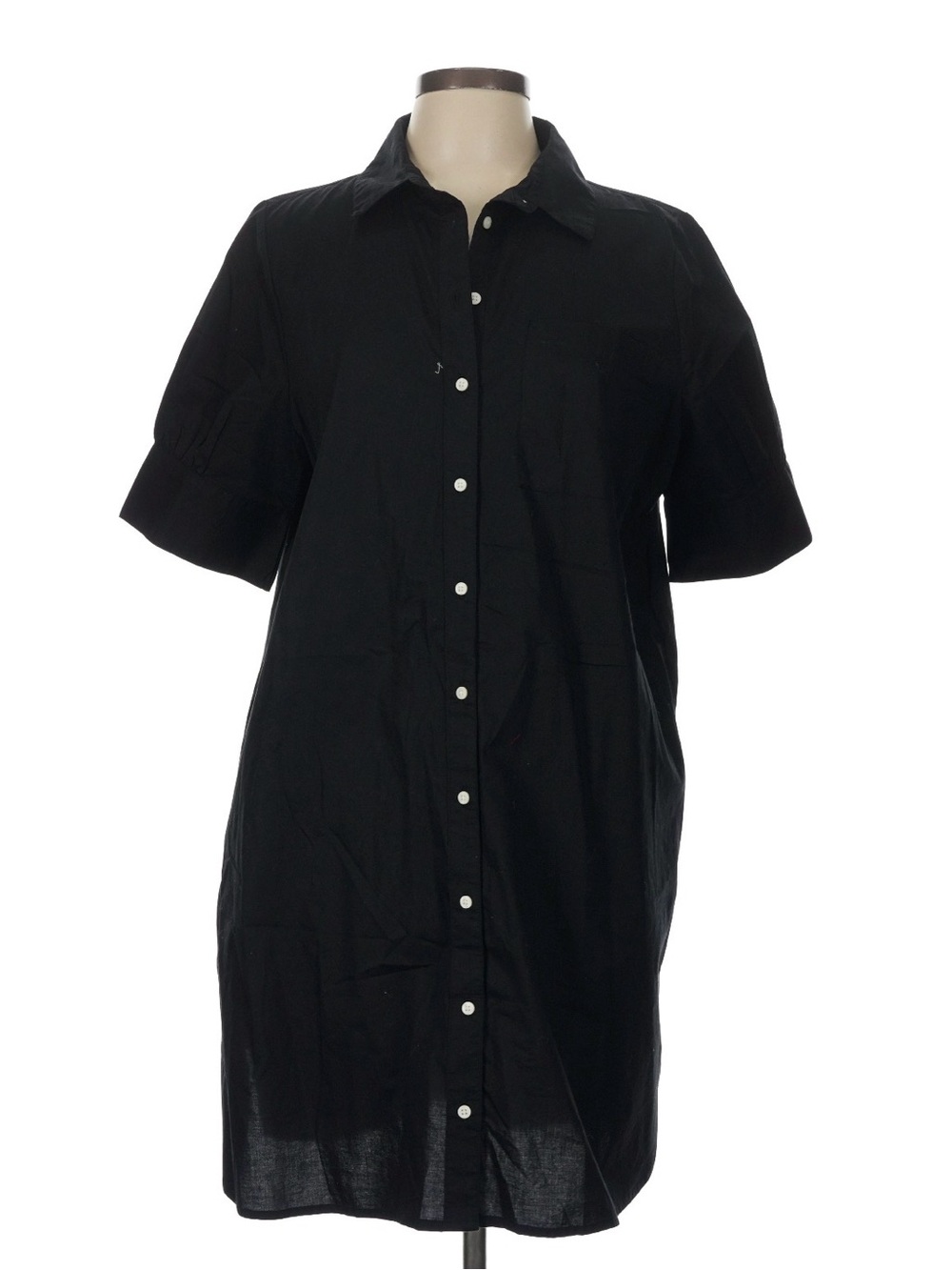 Old Navy Women’s Button Down Shirt Dress XL Black EUC Cotton